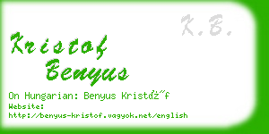 kristof benyus business card